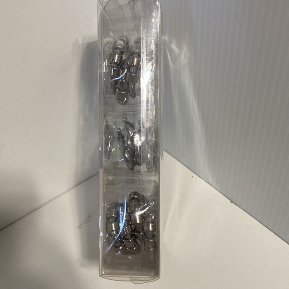 NESTWELL Silver Shower Curtain Hooks with Rollers Full Closure Set of 12 - Picture 5 of 11